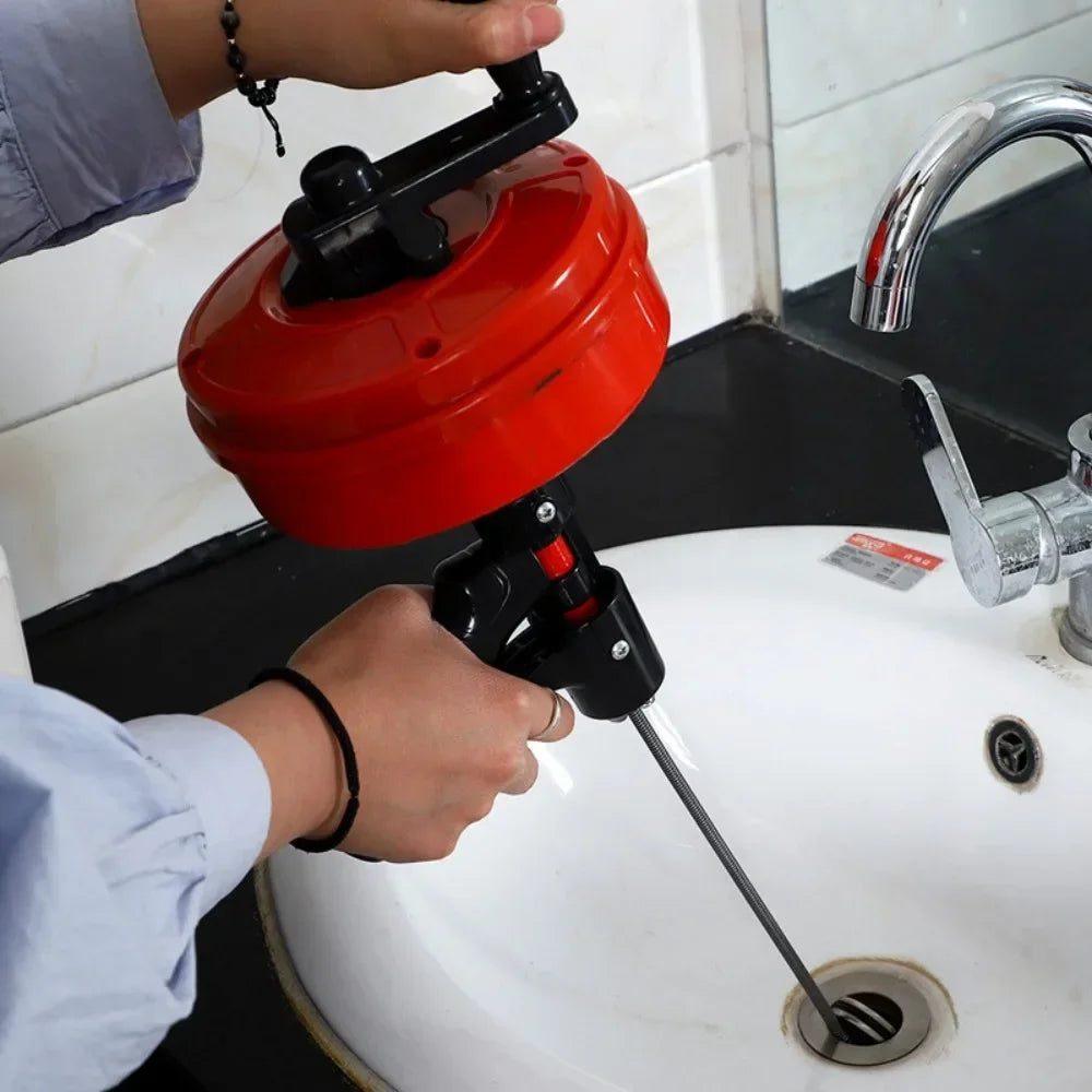 Professional Drain Snake Auger Flexible Plumbing 5-10m Length Drain Clog Remover Quickly Manual/Electric Pipe Dredging Machine