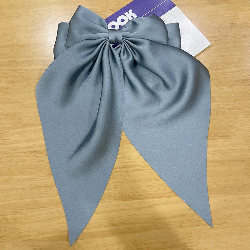 30 Solid Elegant Satin Bow Hairpin Women Girls Spring Hair Clips Headwear Ponytail Hairclips Barrettes Girls Hair Accessories