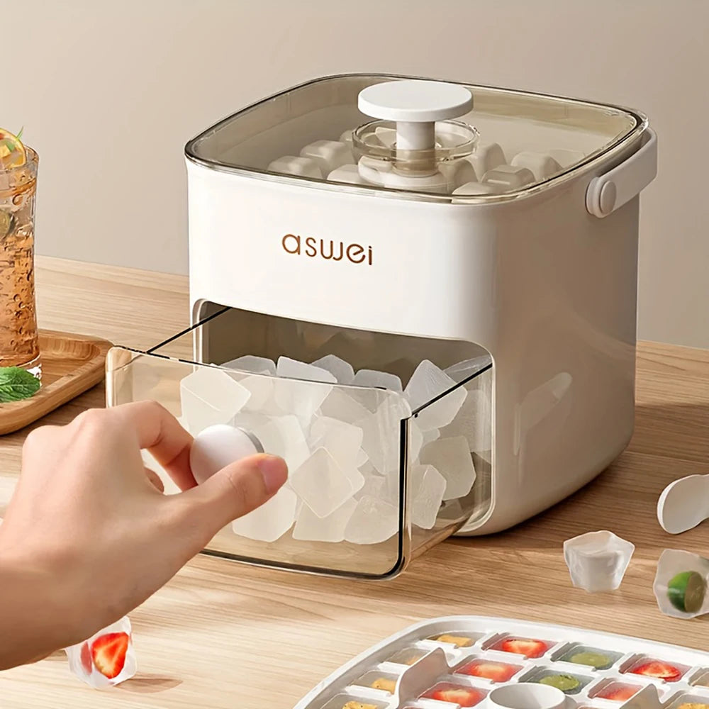 Press Ice Tray Ice Cube Mold Ice-making Box Large Capacity Storage Ice An Ice Maker Food Grade Storage Box Diy Icebox