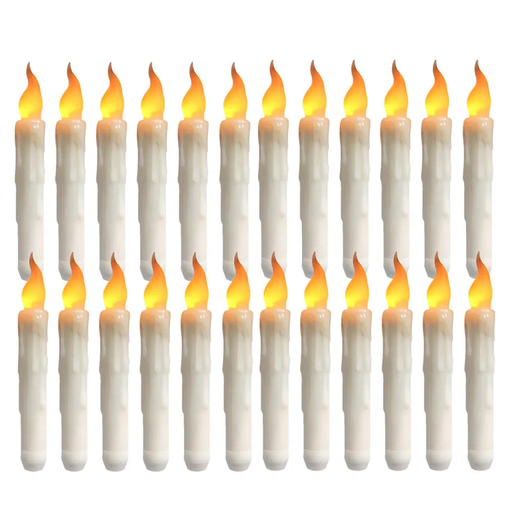 LED Flameless Taper Candles 6.5/11" Battery Operated Fake Flickering Candlesticks Electric Long Candles for Wedding Home Decor