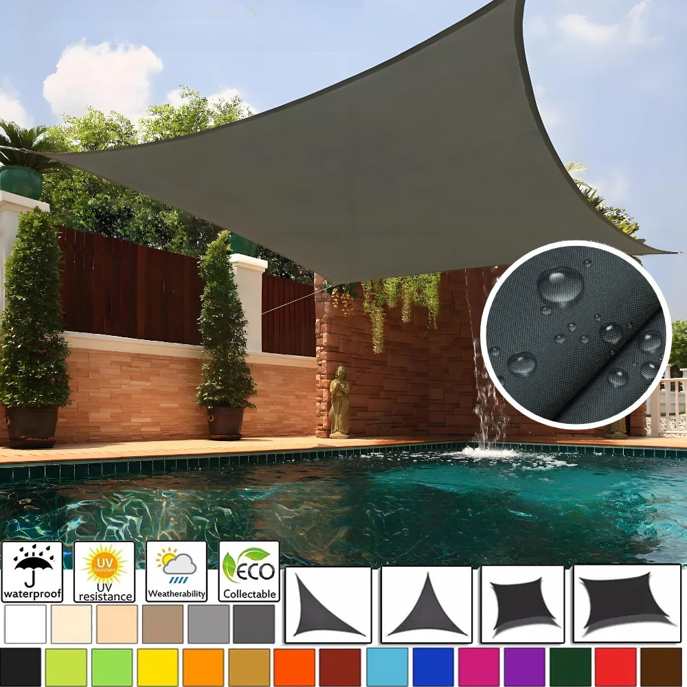 Waterproof Sun Shade Sail Square Rectangle Triangle Garden Canopy UV Block Pool Shade Cloth Sun Shelter Camping Hiking Tents