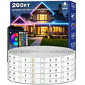 200ft Outdoor LED Strip Lights Waterproof,IP68 Outside Led Light Strips with App and Remote,Music Sync RGB Exterior Rope Self Adhesive Back for Deck,Balcony,Pool