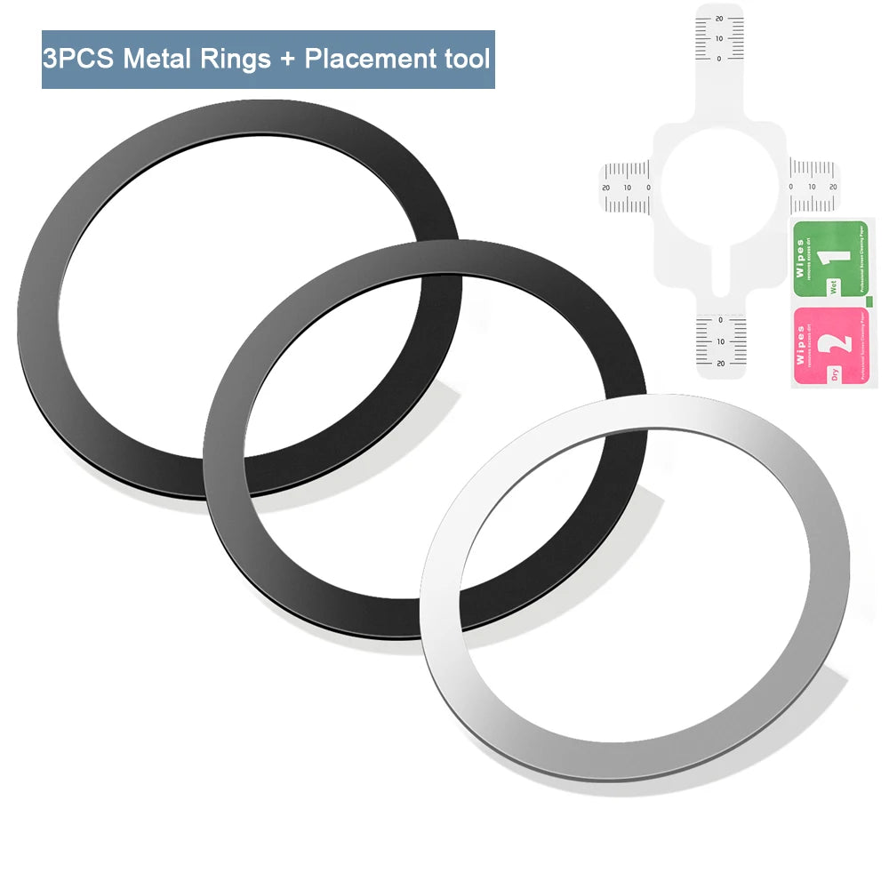 4pcs/3pcs/1pc/lot Metal Ring Plate For Magsafe Sheet Sticker iron Ring For iPhone 14 15 Magnetic Phone Holder Wireless Charger