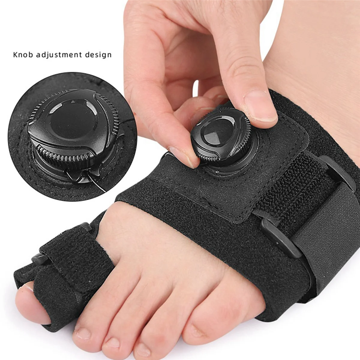 ABXE-Bunion Corrector With Toe Separators, Orthopedic Toe Straightener, Adjustable Knob Bunion Splint For Bunion Relief,Right Du