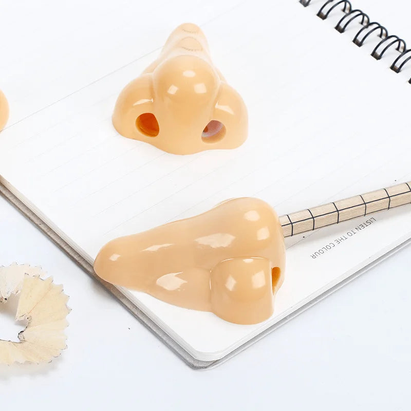 1/12pcs Creative Nose-Shaped Pencil Sharpeners Funny Nose Pencil Sharpener