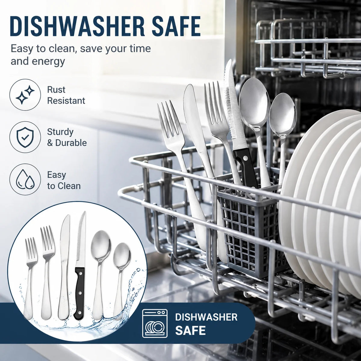 24-Piece Stainless Steel Flatware Set, Service for 4