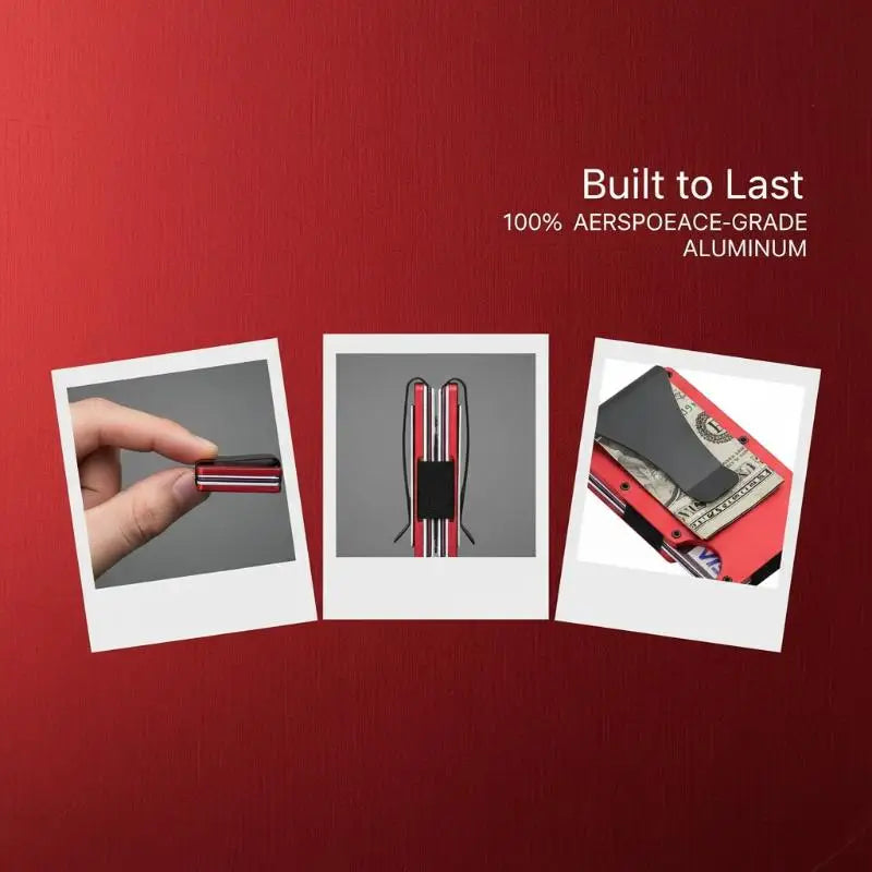 RFID Minimalist Wallet Men Women Slim Credit Card Holder With Money Clip Anti Theft Design For Commuting BusinessGood Quality