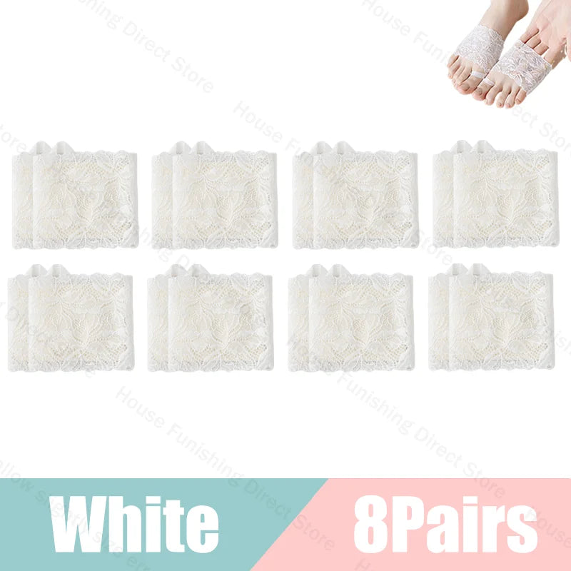 Summer Thin Lace Invisible Socks Split Toe Forefoot Socks for Women High Heel Slippers Shoes Breathable Lace Socks for Halloween