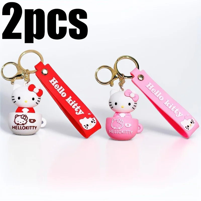 MINISO Cute Cartoon KT Keychain Girl Schoolbag Shoulder Bag Car Keyring Kid Children Kawaii Gift Festival gifts Festival gifts