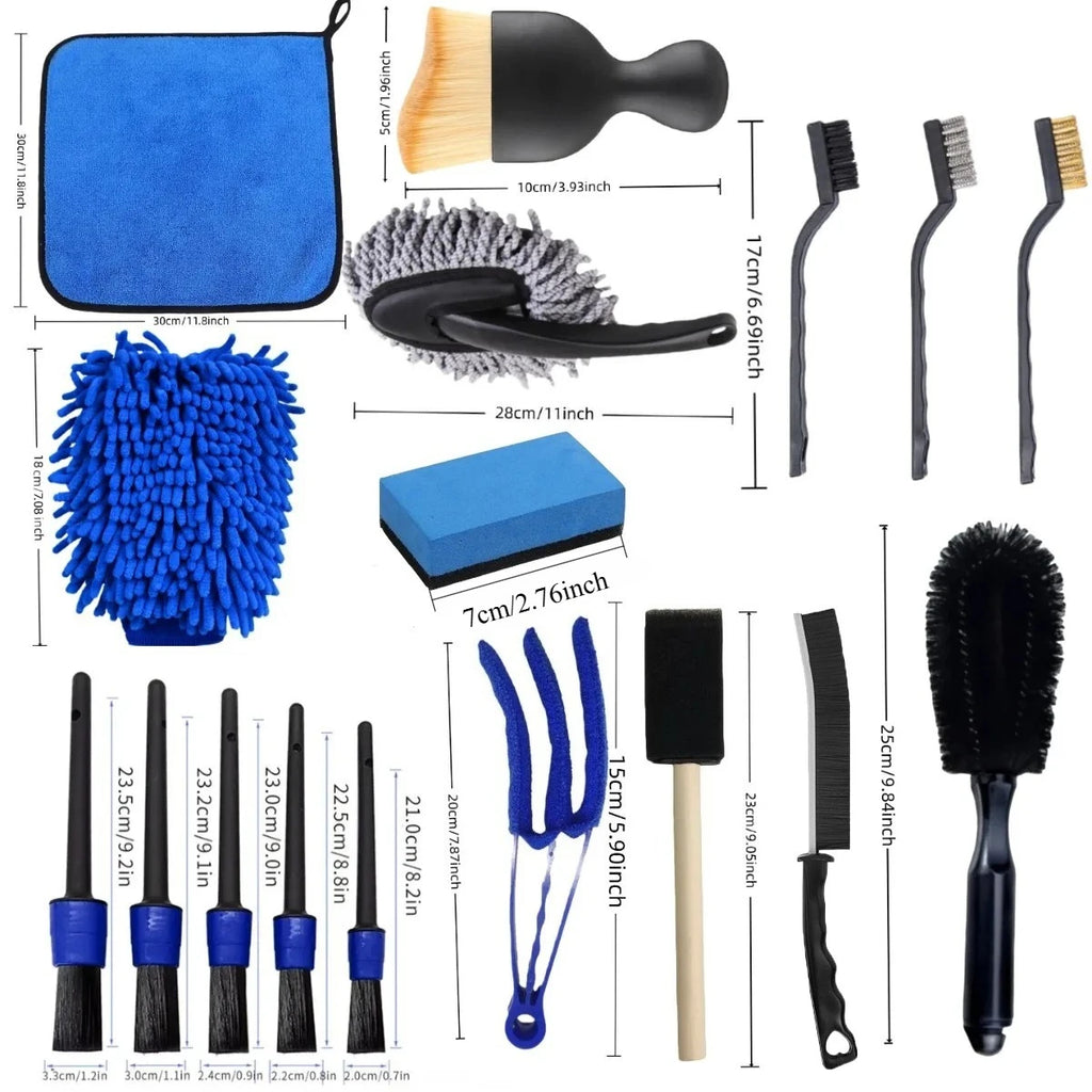 16/20pcs Car Cleaning Tool Set Air Conditioning Vents Seat