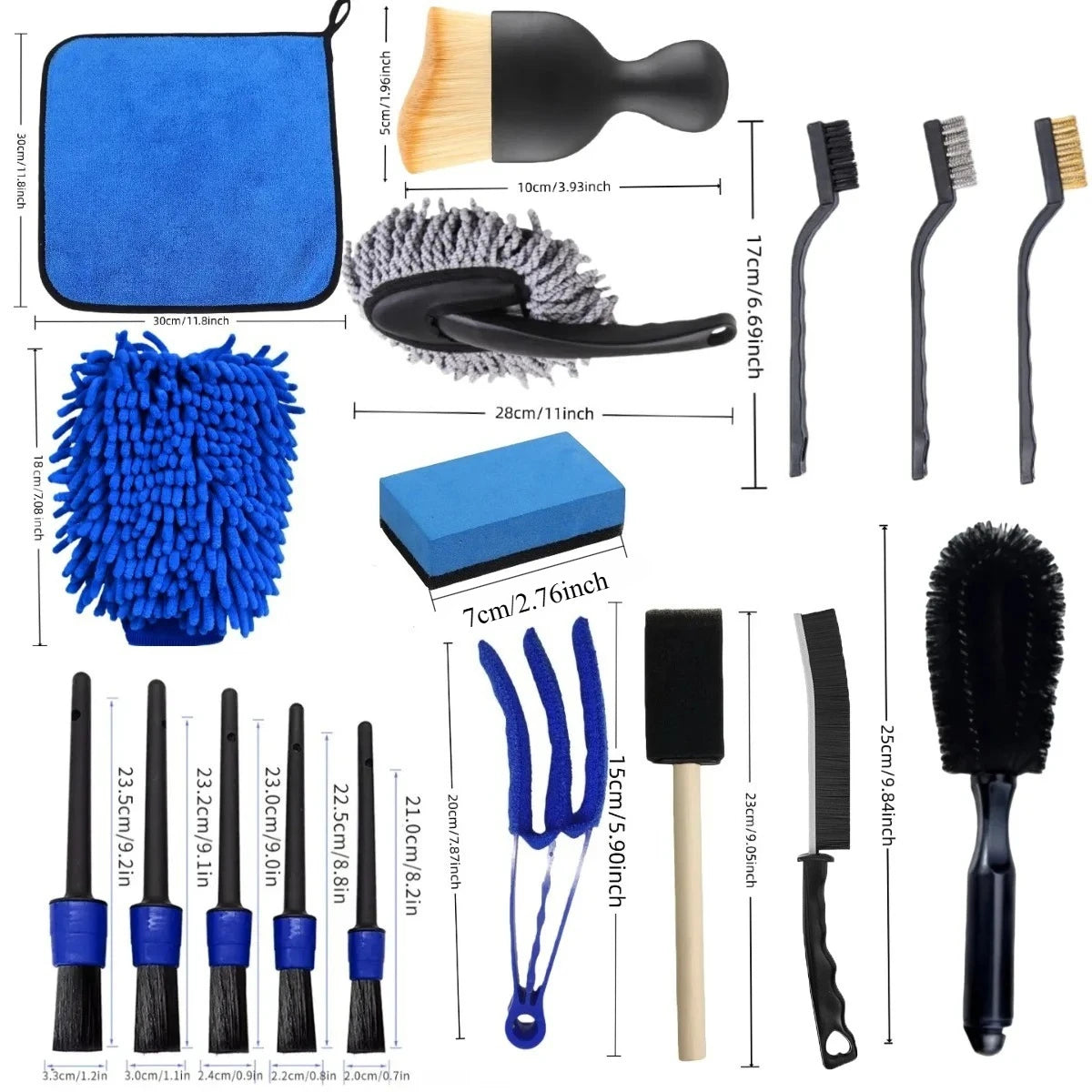 16/20pcs Car Cleaning Tool Set Air Conditioning Vents Seat