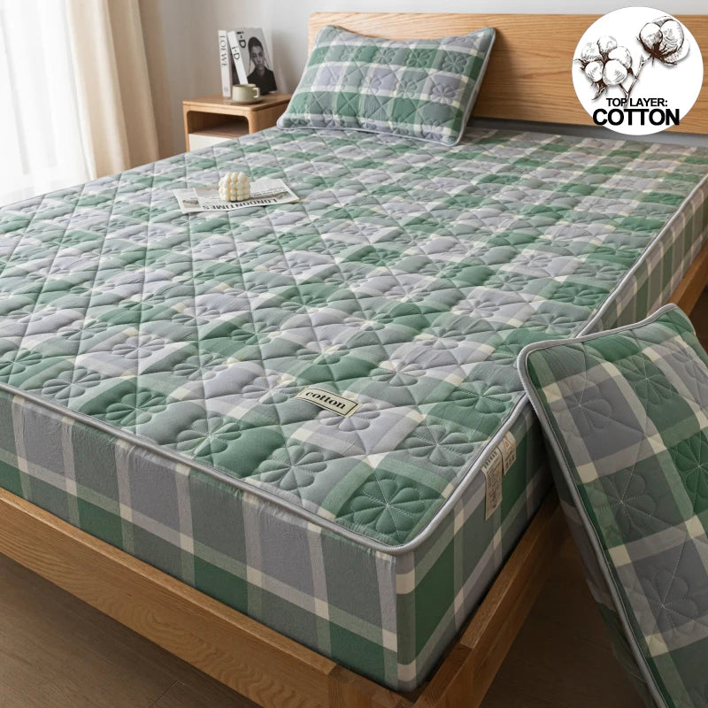 A-Class Pre-Washed Cotton Mattress Protector Cover - Ultra Soft, Antibacterial, Hypoallergenic for a Serene Sleep Experience