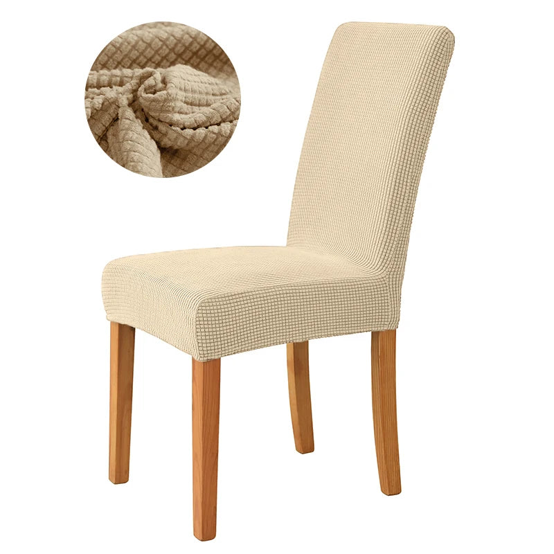 Elastic Dining Chair Cover Stretch Seat Slipcover Jacquard Spandex Protector Case for Kitchen Chair Seat Home Hotel Banquet