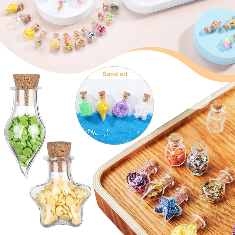 10-50Pcs Mini Glass Wishing Bottle With Cork Stoppers Clear Drifting Small Wishing Bottles For Wedding Party Home Decor Supplies
