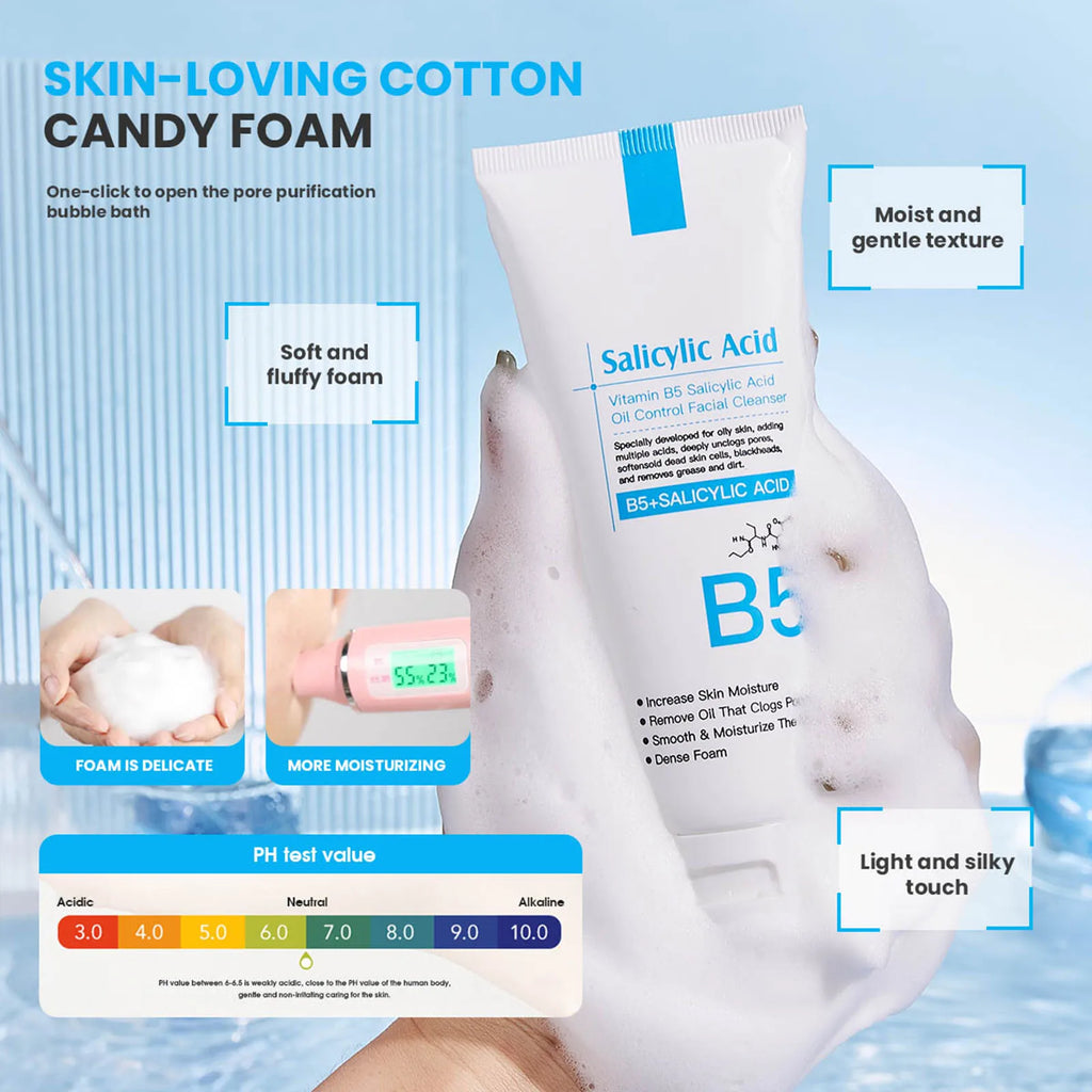 Vitamin B5 Salicylic Acid Facial Cleanser and Moisturizing Cream