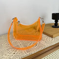 Stylish Women Y2K Clear Jelly Shoulder Bag Elegant Small Zippered