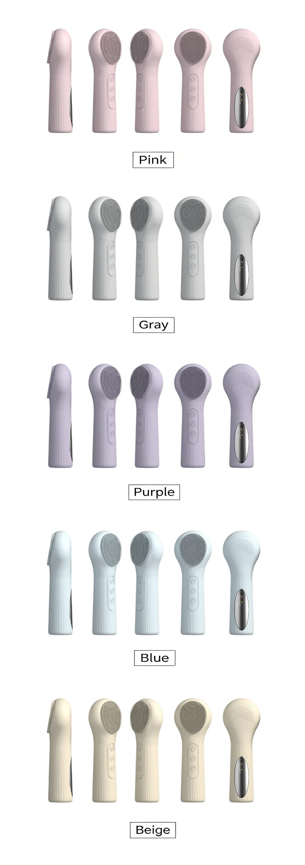 Double-Sided Eletrical Facial Cleansing Men Women Facial Cleansing Brush Heating Silicone Face Wash Brush Manual Clean Skin Care