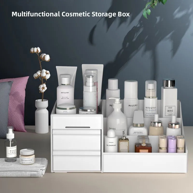 Plastic Drawer Style Makeup Storage Organizer Cosmetic Storage Box Classification Rack Bathroom Bedroom Desk Organizer