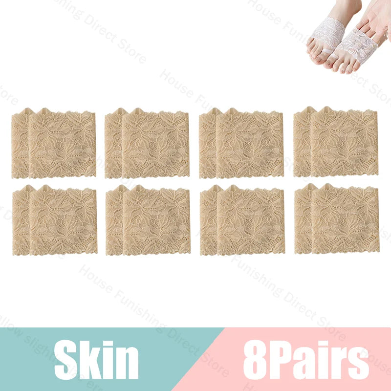 Summer Thin Lace Invisible Socks Split Toe Forefoot Socks for Women High Heel Slippers Shoes Breathable Lace Socks for Halloween