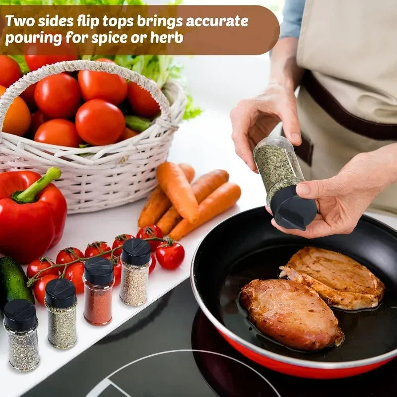 10/1PCS Clear Spices Bottle Salt Pepper Shakers Plastic Barbecue Seasoning Jars Condiment Box Home Kitchen Powder Storage Can