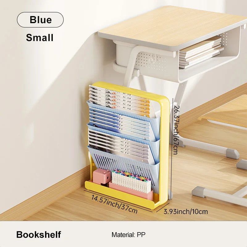 UFORU Dopamine Study Desk Organizer – Large Capacity Side-Mounted Bookshelf for Textbooks & Magazines