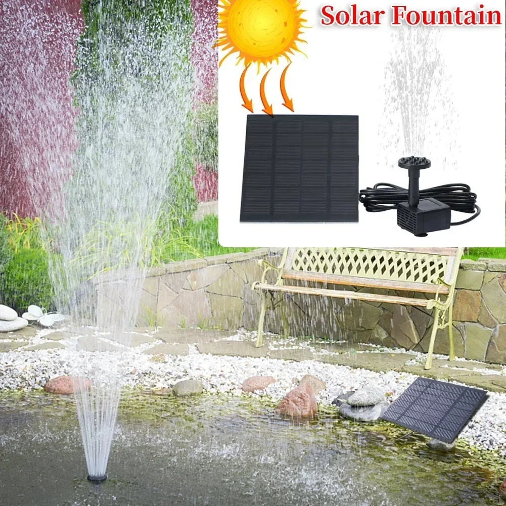 Solar - Powered Water Pump for 11/15.5cm Water Fountains: 8 - Nozzle Outdoor Watering Set