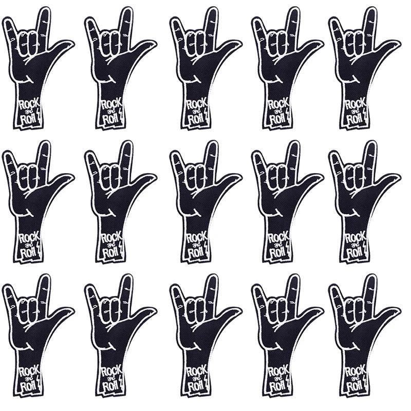 Prajna Wholesale 10PCS Punk Skull Patch For Clothing Skeleton Patches On Clothes DIY Fusible Patch Applqiues Embroidered Pacthes