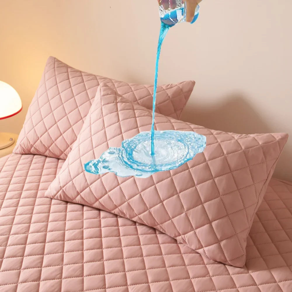 Waterproof Pillowcase, Excluding Pillows 3 Types of Jacquard 48x74cm Pillowcase for Bedroom,Pillow Cover for Home