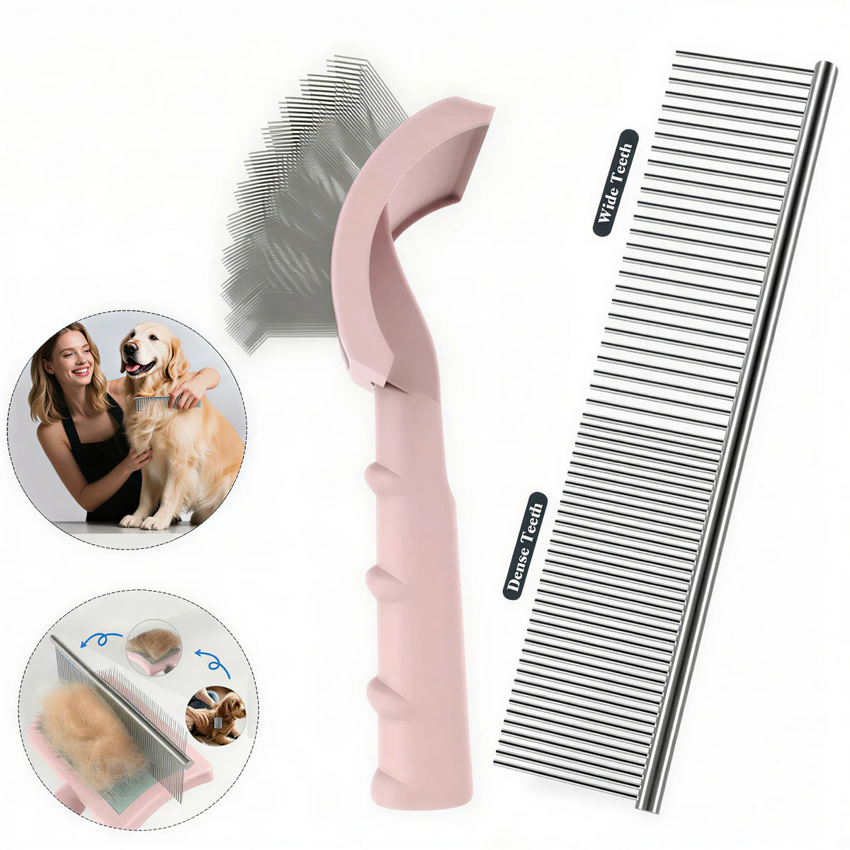 Dog Grooming Comb Shedding Hair Remove Needle Brush Slicker