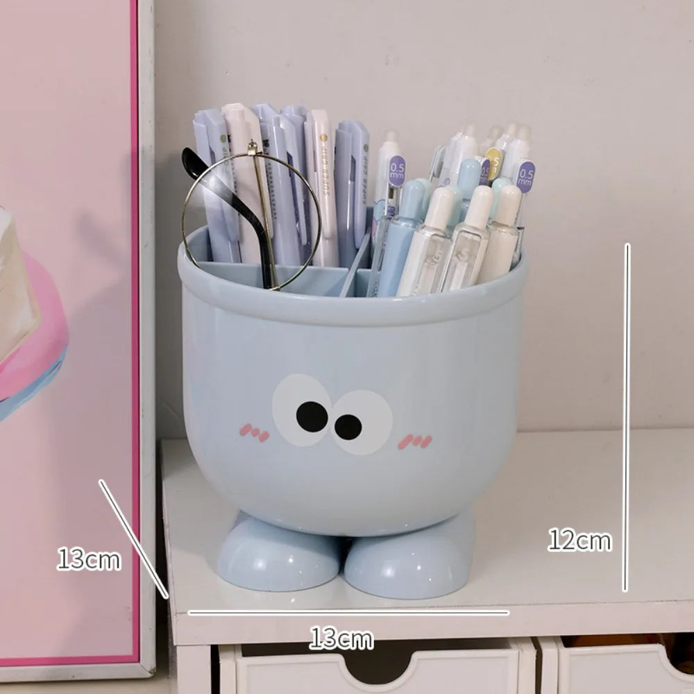 Creative Pen Holder with Hook Table Cute Stationery Storage Box Pen Holder Rack Student Children Girls Desk Organizer