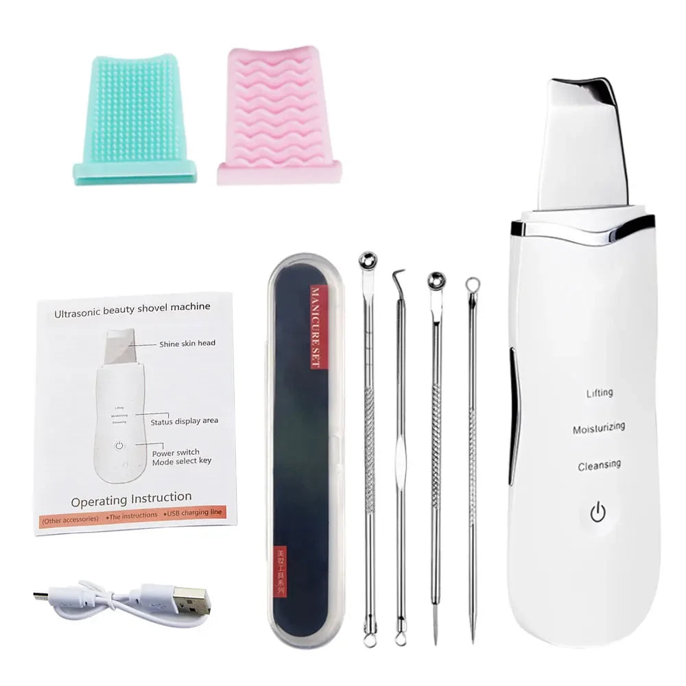 Facial Skin Scrubber Face Spatula Exfoliator Deep Cleansing Blackhead Remover Facial Lifting Cleaning Not Ultrasonic Skin Care