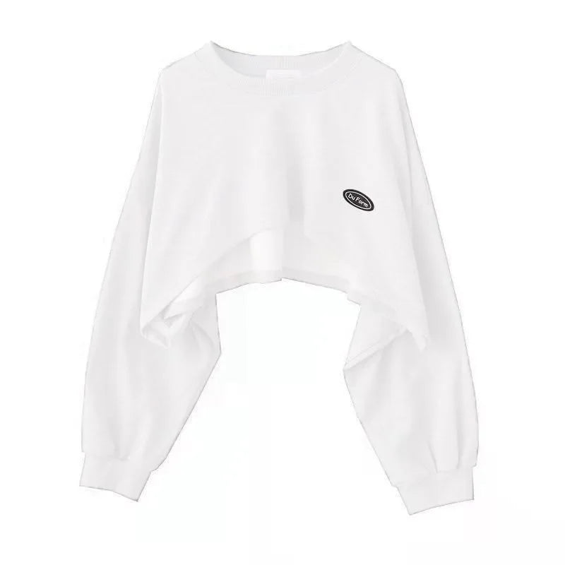 Oversized Crop Sweatshirt and Spaghetti Strap Top Women's Streetwear 2 Piece Set 4 Color Options Sweatshirts Kpop Casual Clothes