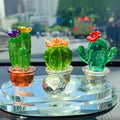 4 Pcs Handmade Resin Cactus Figurines Ornaments Mini Bonsai Cute Miniature Desktop Craft Home Decor Vehicle Ornament