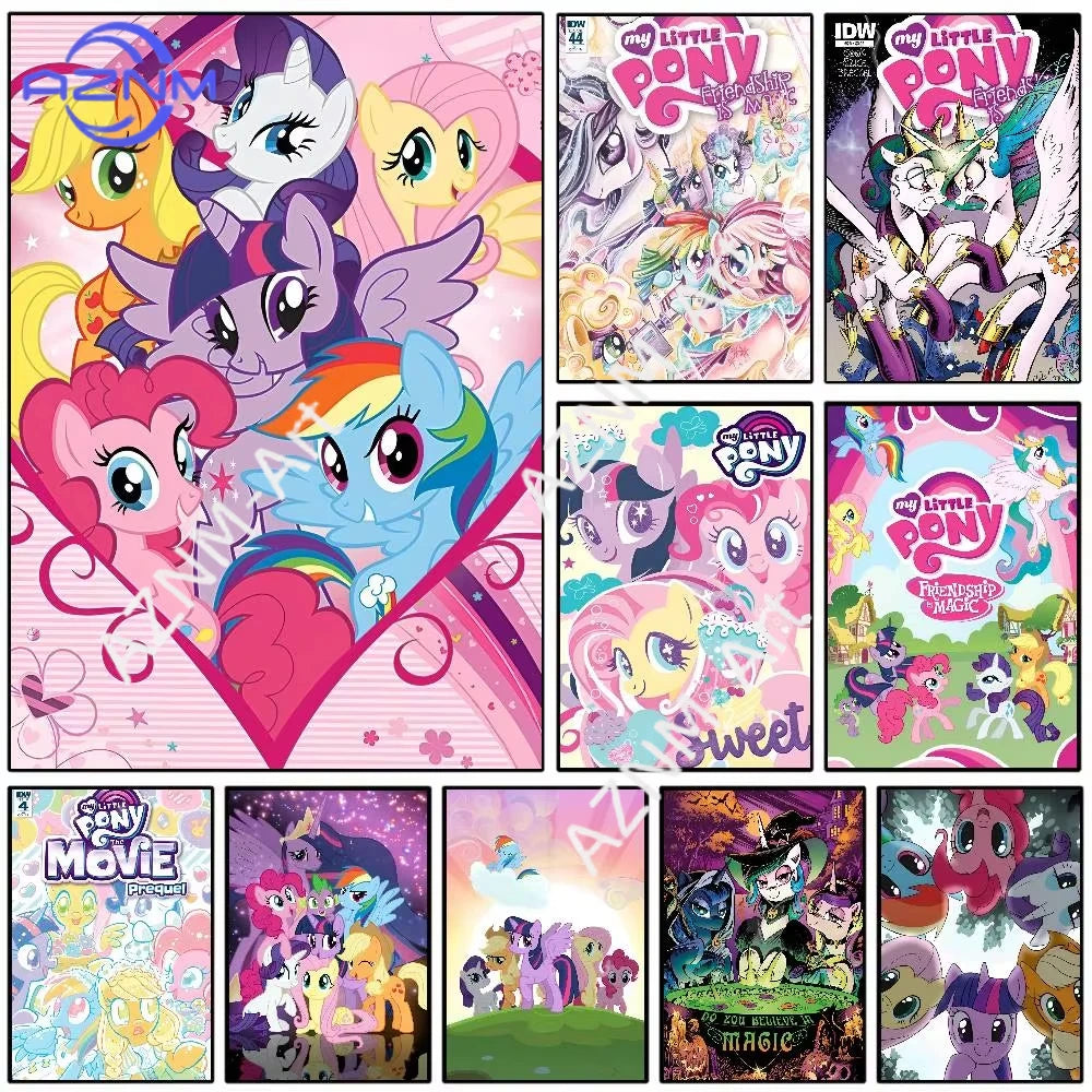 Cartoon M-My L-Little Pony Poster HD Sticky Wall Waterproof Home