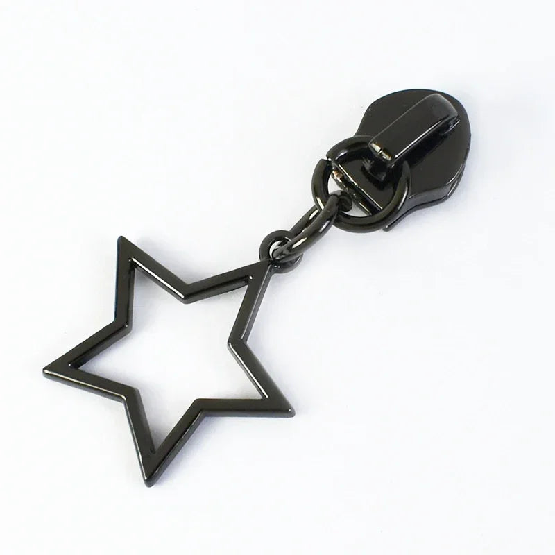 10/30Pcs Star Zipper Slider Pulls for Nylon Zippers By The Meter Bag Coat Zips Head Pullers Repair Kit DIY Sewing Accessories