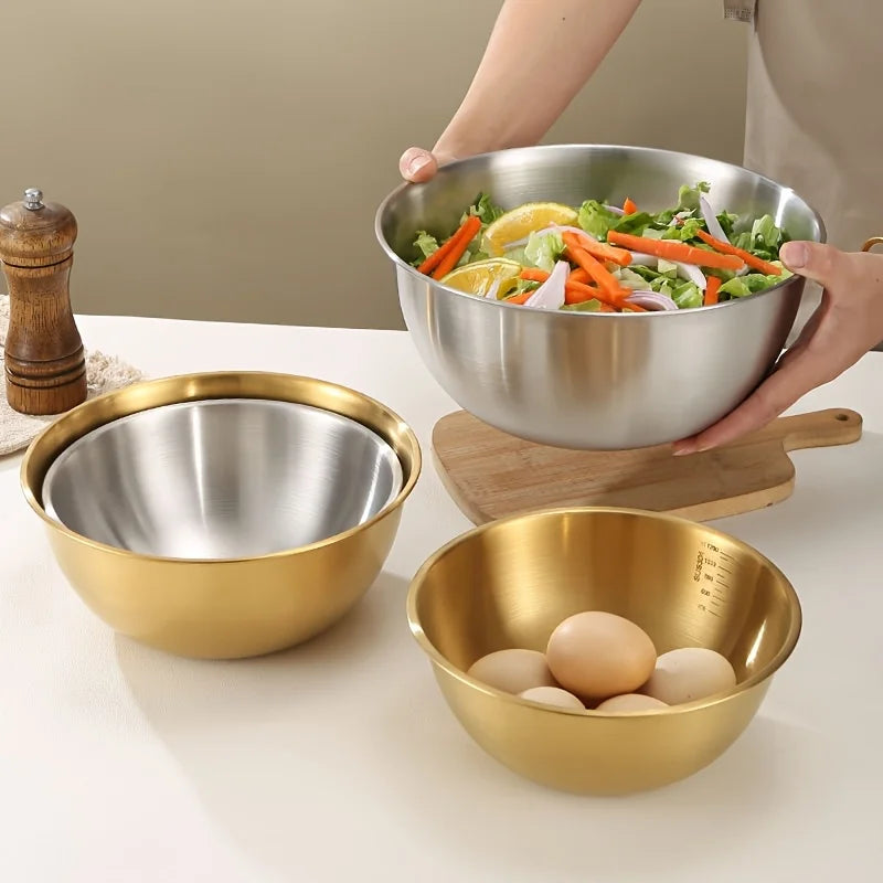 Stainless Steel Mixing Bowls Set Large Salad Bowl Dough