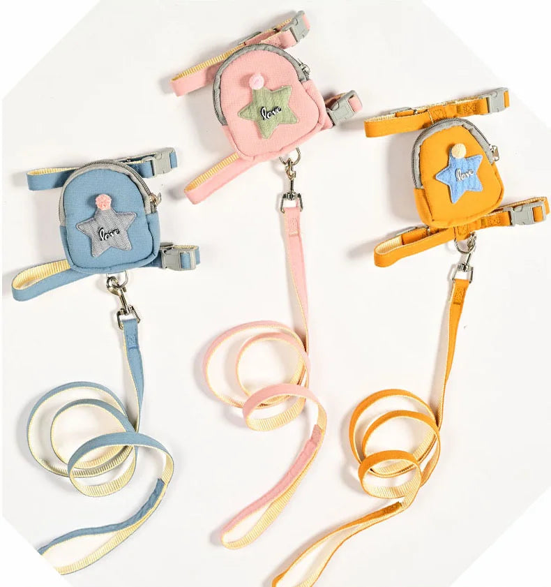 Pet Backpack Chest Strap Anti Breakaway Outdoor Cat Walking Leash Dog Leash Adjustable Cat and Dog Leash