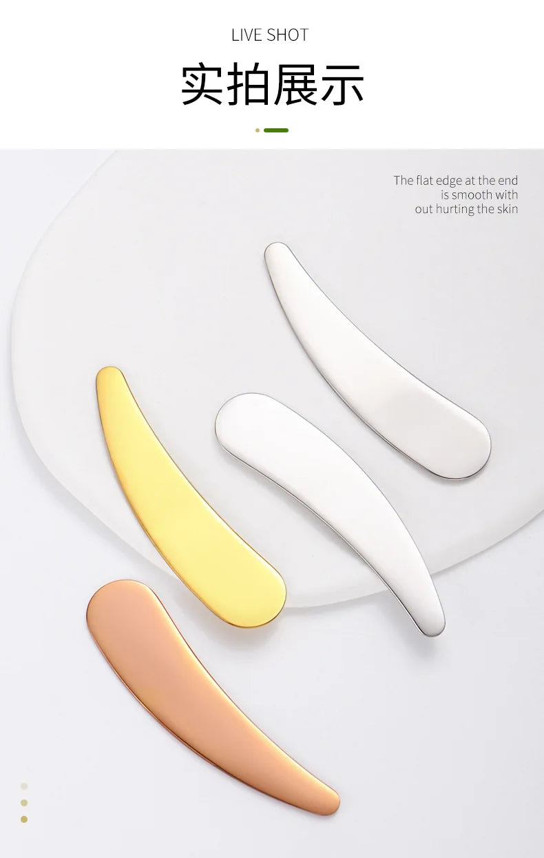 Crescent Moon Shape Face Cream Spoon 304 Stainless Steel Facial Mask Spoon Beauty Skin Care Tool