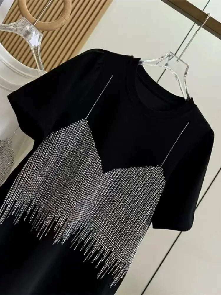 Black y2k Clothes 100% Cotton T-shirt Short Sleeve graphic t shirts Women's t-shirt korean popular clothes