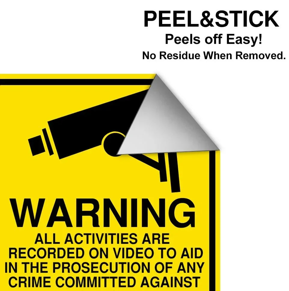 5/10pcs Warning Sticker PVC Camera Alarm Sticker Waterproof Sunscreen Home CCTV Video Surveillance Security Decal Signs