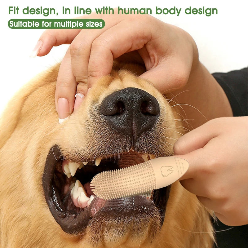 1pcs Dog Toothbrush, 360° Cleaning Finger Toothbrush for Dogs, Food Grade Silicone Dog Finger Toothbrush for Dogs\ Cats Dental