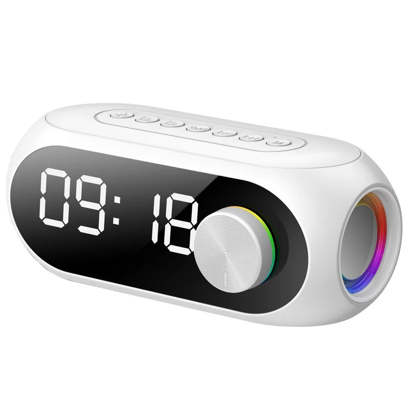 RGB Wireless Bluetooth Speaker Subwoofer Alarm Clock FM Radio Clock USB Charging Electronic Clock Home Desktop Mirror Decoration