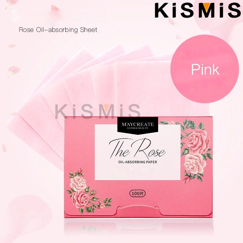 100 Sheets Oil Blotting Paper for Face Absorbs Excess Shine and Oil Portable Matte Facial Tissues for Oily Skin Care
