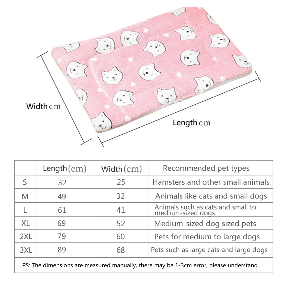 Thickened Comfortable Warm Small Cat Sleeping Cushion Skin-friendly Cute Winter Medium Dog Sofa Mat for Puppy Bed Accessories