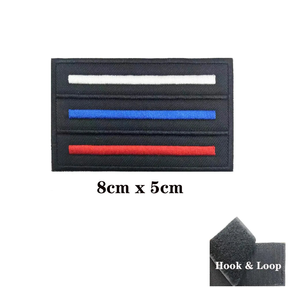 1PC Russian Flag Russia Armband Embroidered Patch Hook Loop Or Iron On Embroidery  Badge Cloth Military Moral Stripe