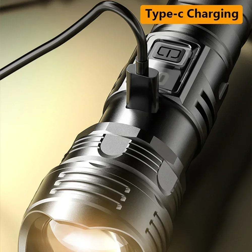 High Power LED Flashlight - USB Rechargeable 1000LM