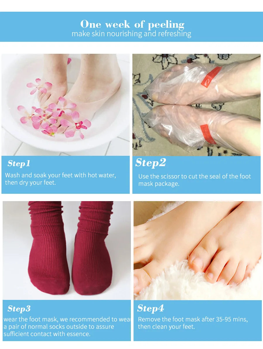 1-10Pcs Exfoliating Foot Mask Foot Spa Pedicure Socks Removing Dead Skin Whitening Heels Peeling Anti Cracked Foot Skin Care