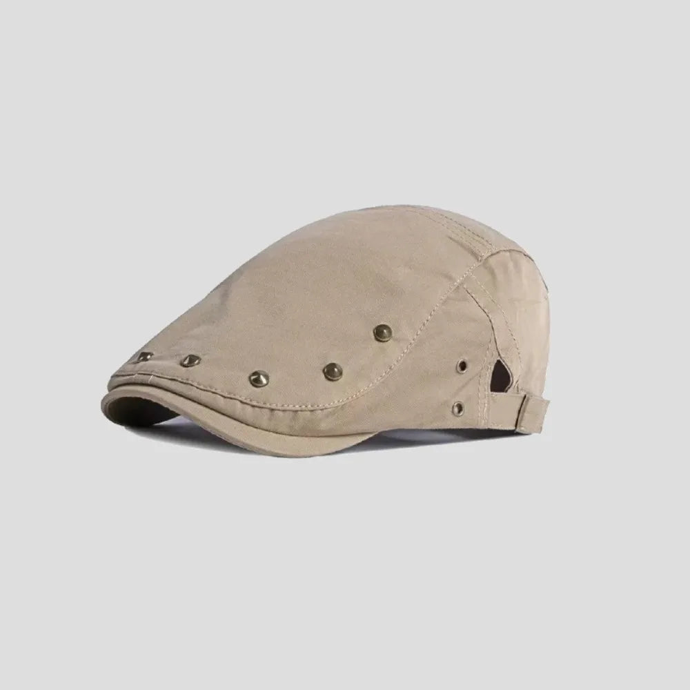 Personality Y2K Rivet Beret Harajuku Cotton Newsboy Cap Visor