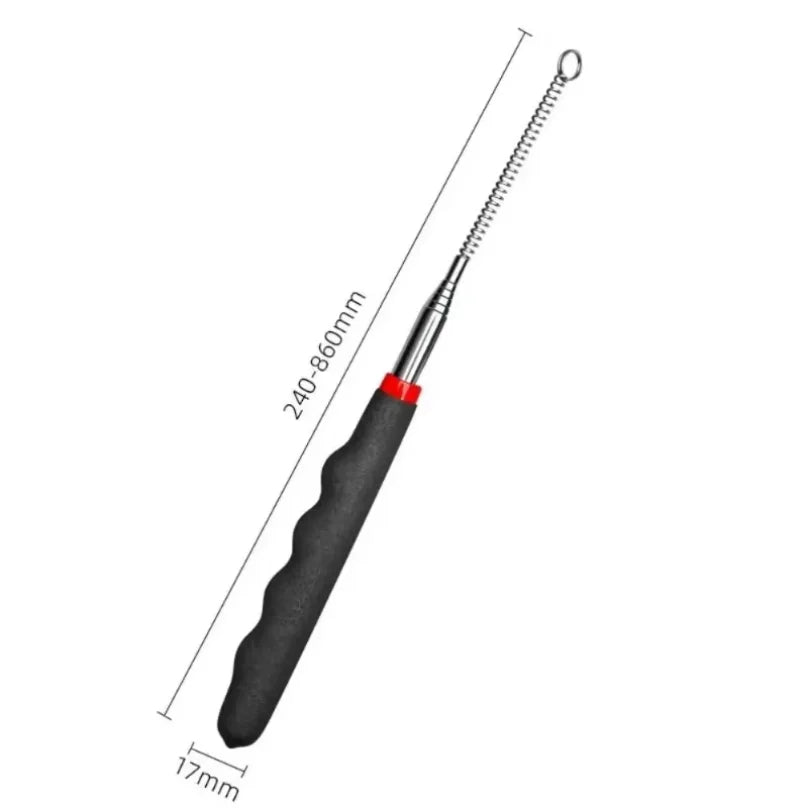 Durable Metal Retractable Cat Teaser Wand Plastic Long Interactive
