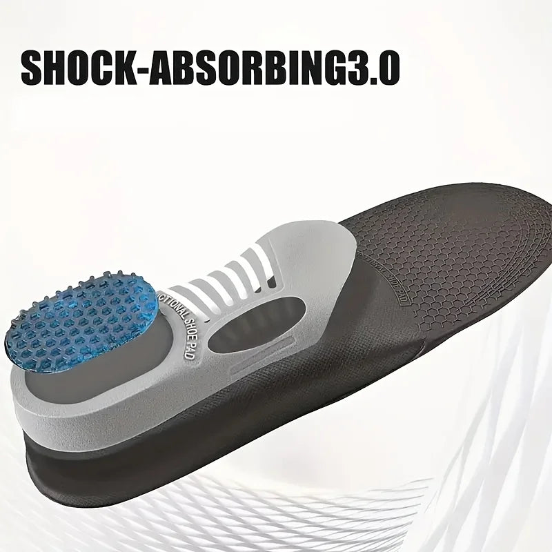 1 Pair Sports & Work Insoles – Thickened, Breathable, Odor-Resistant – Support, Anti-Sprain, Cushioning – Unisex Non-Slip Basket